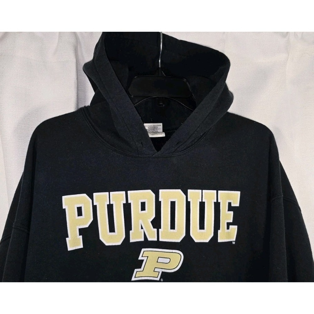 Purdue University Boilermakers Athletic Pullover‎ Hoodie Mens XL Black